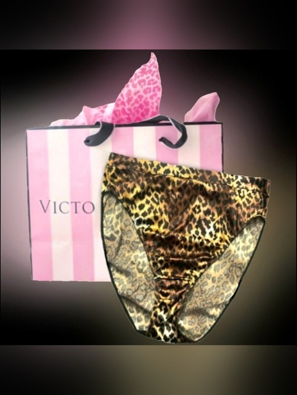 Y2K Victorias Secret satin smooth hi leg brief leopard 2nd skin panties XL NWOT